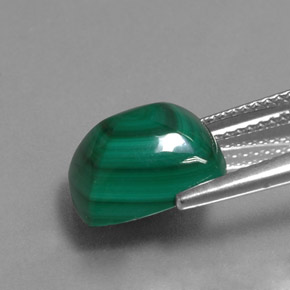 Malachite Gemstone in 11.2 x 9.1 mm Size for Sale, Malachite Stone in Multicolor Green Color