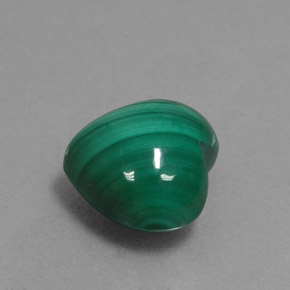 5.81 ct Green Malachite Stone, Natural Malachite in Heart Cabochon Shape for Sale