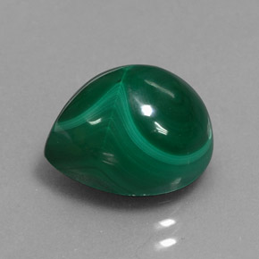 8.20 ct Green Malachite Stone, Natural Malachite in Pear Cabochon Shape for Sale