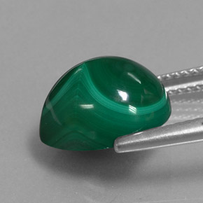 Malachite Gemstone in 12.1 x 10.2 mm Size for Sale, Malachite Stone in Multicolor Green Color