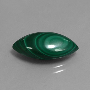 7.72 ct Green Malachite Stone, Natural Malachite in Marquise Cabochon Shape for Sale