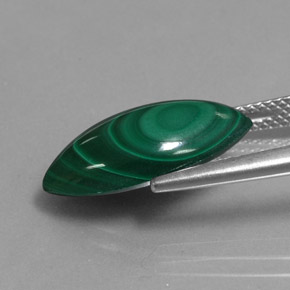 Malachite Gemstone in 18 x 9 mm (calibrated) Size for Sale, Malachite Stone in Multicolor Green Color