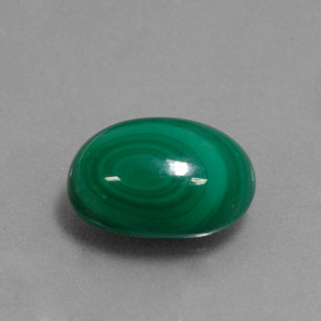 4.97 ct Green Malachite Stone, Natural Malachite in Oval Cabochon Shape for Sale