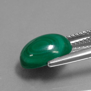 Malachite Gemstone in 11 x 8.3 mm Size for Sale, Malachite Stone in Multicolor Green Color
