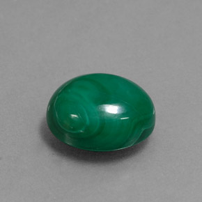 4.25 ct Green Malachite Stone, Natural Malachite in Oval Cabochon Shape for Sale