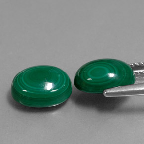 Malachite Gemstone in 10 x 8 mm (calibrated) Size for Sale, Malachite Stone in Multicolor Green Color