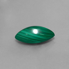 3.43 ct Green Malachite Stone, Natural Malachite in Marquise Cabochon Shape for Sale