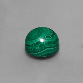 5.27 ct Green Malachite Stone, Natural Malachite in Round Cabochon Shape for Sale