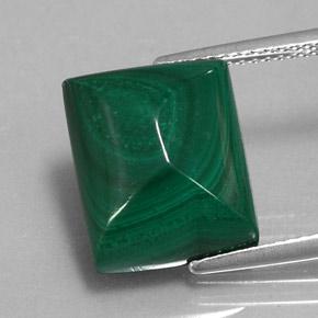Medium Green Malachite Gem - 12.6ct Baguette Sugarloaf Cabochon (ID: 344974)