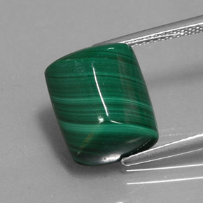 10.50 ct Green Malachite Gemstone, Malachite Gem in Baguette Cabochon Shape for Sale.