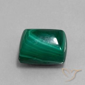 13.54 ct Green Malachite Stone, Natural Malachite in Baguette Sugarloaf Cabochon Shape for Sale