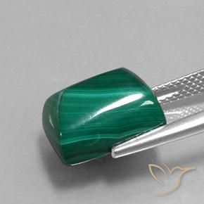 Malachite Gemstone in 12.8 x 10.1 mm Size for Sale, Malachite Stone in Medium Green Color