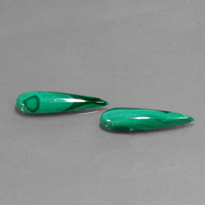 4.52 ct Green Malachite Stone, Natural Malachite in Pear Cabochon Shape for Sale