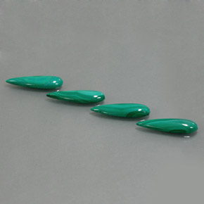 8.46 ctw Green Malachite Gemstones, Malachite Gems in Pear Cabochon Shape for Sale.
