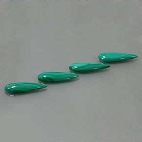 8.46 ctw Green Malachite Stones, Natural Malachite in Pear Cabochon Shape for Sale