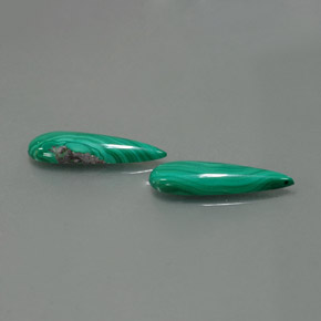 4.70 ct Green Malachite Stone, Natural Malachite in Pear Cabochon Shape for Sale