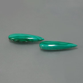 5.01 ct Green Malachite Stone, Natural Malachite in Pear Cabochon Shape for Sale