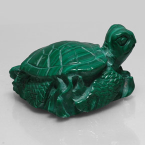 274.20 ct Green Malachite Stone, Natural Malachite in Carved Turtle Shape for Sale
