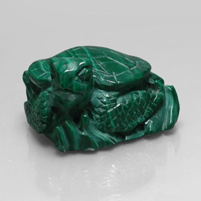 Malachite Gemstone in 36.8 x 34.5 mm Size for Sale, Malachite Stone in Multicolor Green Color
