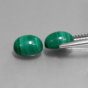 Malachite Gemstone in 8.4 x 6.2 mm Size for Sale, Malachite Stone in Multicolor Green Color
