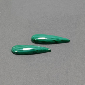 5.06 ctw Green Malachite Stones, Natural Malachite in Pear Cabochon Shape for Sale