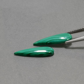 Malachite Gemstones in 18 x 5.1 mm Size for Sale, Malachite Stones in Medium Green Color