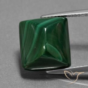11.49 ct Baguette Malachite, 12.5 x 11.7 mm From Congo, Photo A