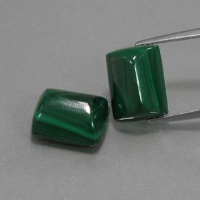 Multicolor Green Malachite Gem - 8ct Baguette Sugarloaf Cabochon (ID: 370638)