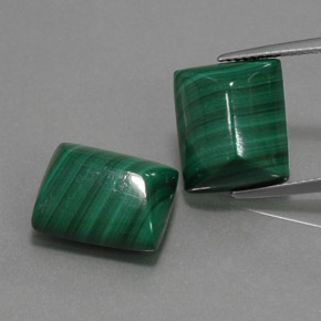 23.99 ct Green Malachite Gemstone, Malachite Gem in Baguette Cabochon Shape for Sale.