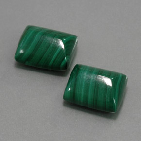 23.99 ct Green Malachite Stone, Natural Malachite in Baguette Cabochon Shape for Sale