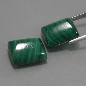 Malachite Gemstone in 13.4 x 11.4 mm Size for Sale, Malachite Stone in Multicolor Green Color