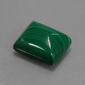 19.65 ct Green Malachite Stone, Natural Malachite in Baguette Cabochon Shape for Sale
