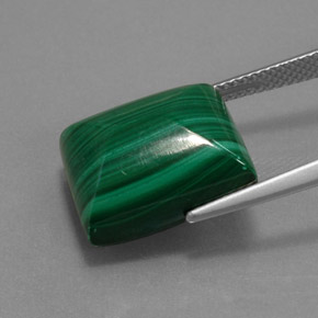 Malachite Gemstone in 15.2 x 12.4 mm Size for Sale, Malachite Stone in Multicolor Green Color