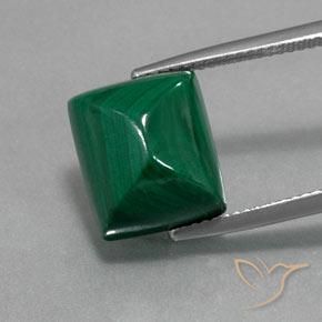 13.33 ct Baguette Malachite, 12.5 x 10.8 mm From Congo, Photo A