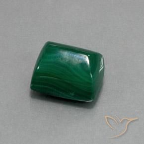 13.94 ct Green Malachite Stone, Natural Malachite in Baguette Sugarloaf Cabochon Shape for Sale