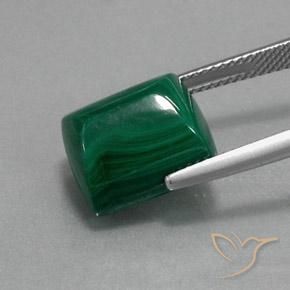 Malachite Gemstone in 12.7 x 10.2 mm Size for Sale, Malachite Stone in Green Color