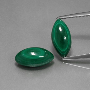 8.06 ct Green Malachite Gemstone, Malachite Gem in Marquise Cabochon Shape for Sale.