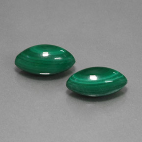 8.06 ct Green Malachite Stone, Natural Malachite in Marquise Cabochon Shape for Sale