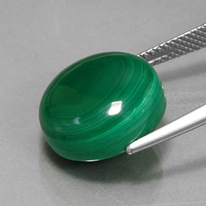 Malachite Gemstone in 14 mm (calibrated) Size for Sale, Malachite Stone in Multicolor Green Color