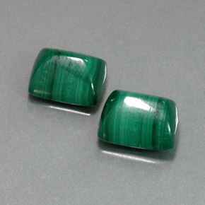 11.59 ct Green Malachite Stone, Natural Malachite in Baguette Cabochon Shape for Sale