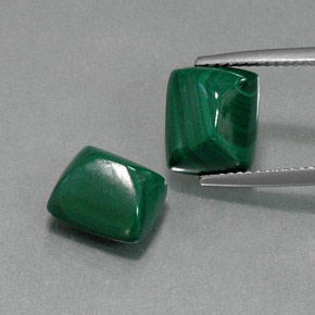 10.76 ct Green Malachite Gemstone, Malachite Gem in Baguette Cabochon Shape for Sale.