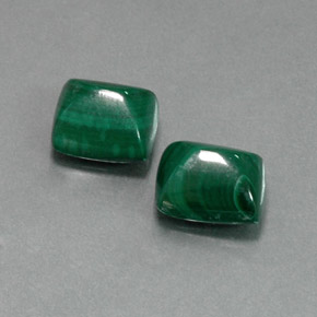 10.76 ct Green Malachite Stone, Natural Malachite in Baguette Cabochon Shape for Sale