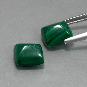 Malachite Gemstone in 10 x 8.5 mm Size for Sale, Malachite Stone in Multicolor Green Color