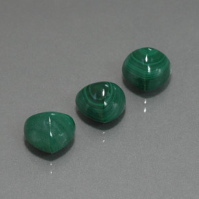 10.61 ct Green Malachite Gemstone, Malachite Gem in Trillion Cabochon Shape for Sale.