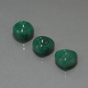 10.61 ct Green Malachite Stone, Natural Malachite in Trillion Cabochon Shape for Sale