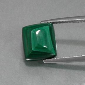 Malachite verde taglio quadrato da 9,23 ct dal Congo, dimensione 11 x 9,9mm, pietra preziosa naturale non trattati , purezza Opaque, Malachite Cabochon quadrato di Pan di Zucchero da 1 pz, durezza Mohs di 3,5 - 4, Photo A