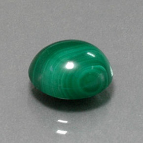 6.91 ct Green Malachite Stone, Natural Malachite in Oval Cabochon Shape for Sale