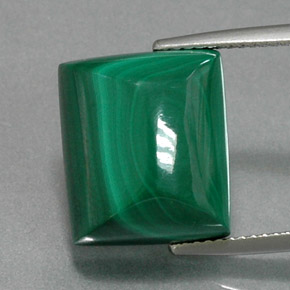 21.25 ct Green Malachite Gemstone, Malachite Gem in Baguette Cabochon Shape for Sale.