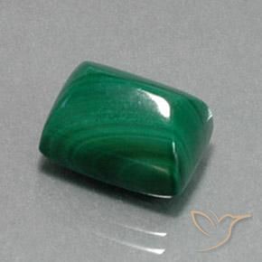 13.82 ct Green Malachite Stone, Natural Malachite in Baguette Sugarloaf Cabochon Shape for Sale