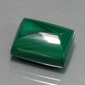 19.81 ct Green Malachite Stone, Natural Malachite in Baguette Cabochon Shape for Sale